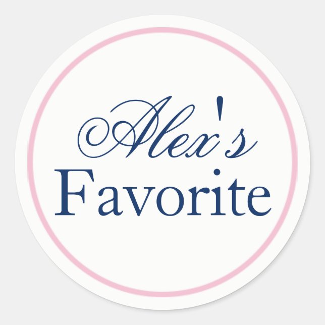 Ihre Lieblings-Braut Hochzeitsticker Rosa/Marine Runder Aufkleber (Vorderseite)