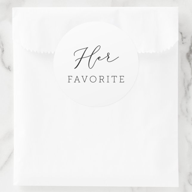 Ihre Lieblings-Gastgeschenk Hochzeit-Script-Kallig Runder Aufkleber (Tasche)