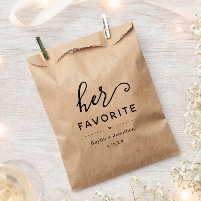 "Ihre Lieblings"-Hochzeitsreise-Brautparty-Verlobu Geschenktütchen (Ausgeschnitten)