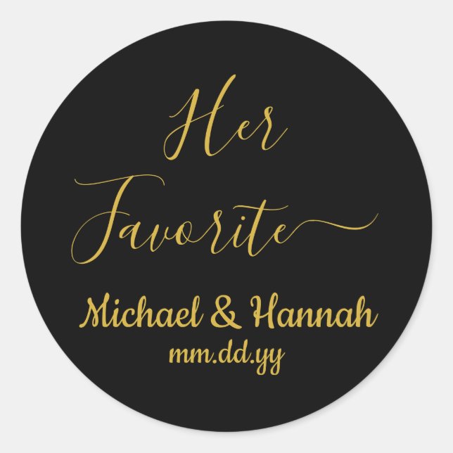 Ihre liebste Gastgeschenk Hochzeit Bonbons, Lecker Runder Aufkleber (Vorderseite)