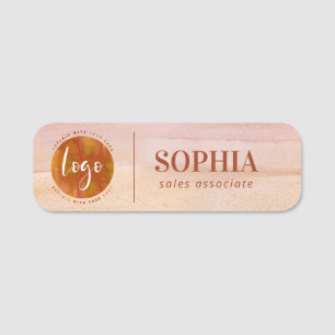Ihre Logo-Dusty Orange-Aquarellmarke Namensschild