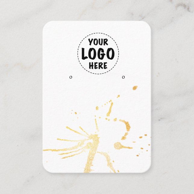 Ihre Logo Gold Splash Earring Display-Karte groß Visitenkarte (Vorderseite)