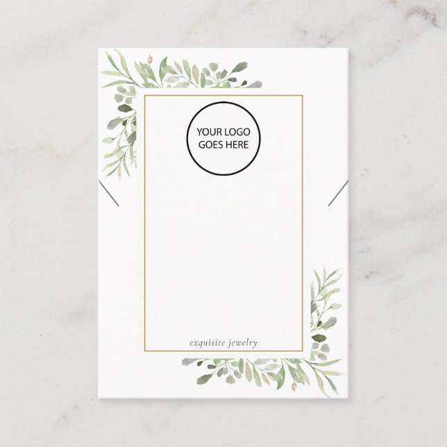 Ihre Logo Greenery Necklace Jewelry Display Card Visitenkarte (Vorderseite)