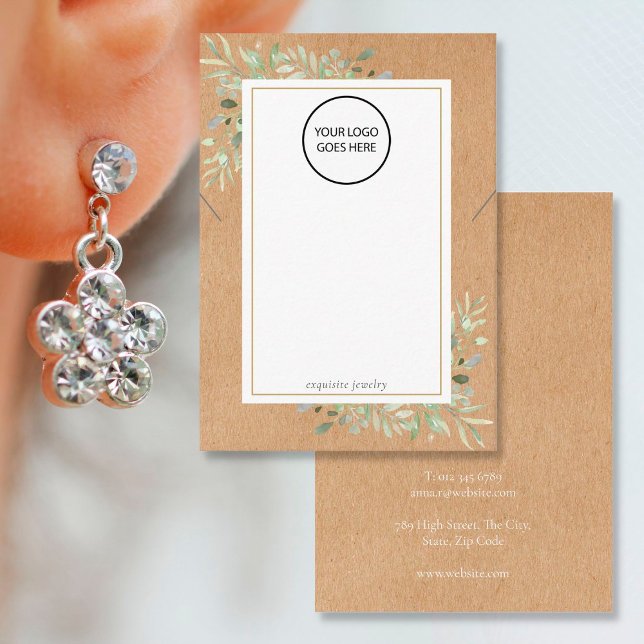 Ihre Logo Greenery Necklace Jewelry Display Card Visitenkarte (Von Creator hochgeladen)