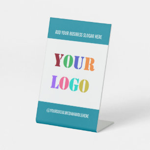 Ihre Logo-Info-Social-Media-Perestal-Schablone Sockelschild