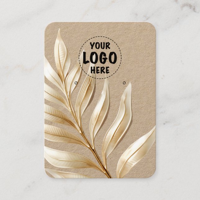 Ihre Logo Kraft Gold Leaf Earring Card groß Visitenkarte (Vorderseite)