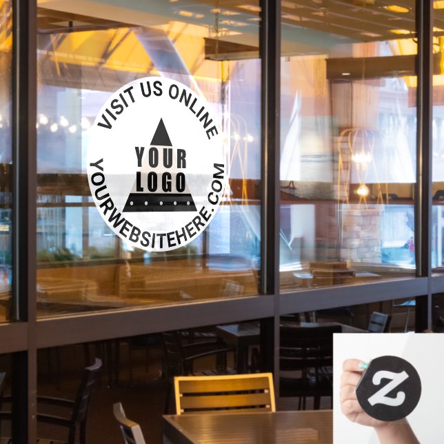 Ihre Logo-Marge rund um Ihren benutzerdefinierten  Fensteraufkleber (Restaurantfenster)