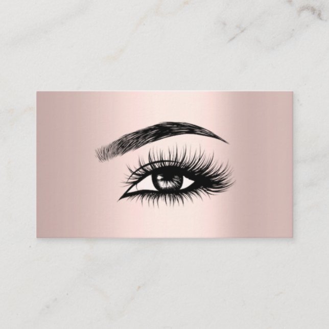 Ihre Logo-Rose Gold Lashes Einfache Minimalistisch Visitenkarte (Vorderseite)