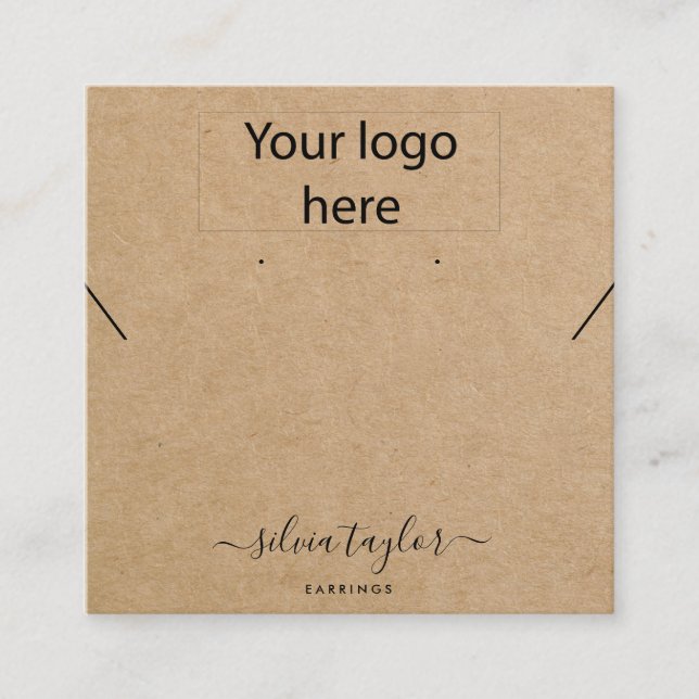 Ihre Logo-Schmuck-Kette Ohrring-Display-Karte Quadratische Visitenkarte (Vorderseite)