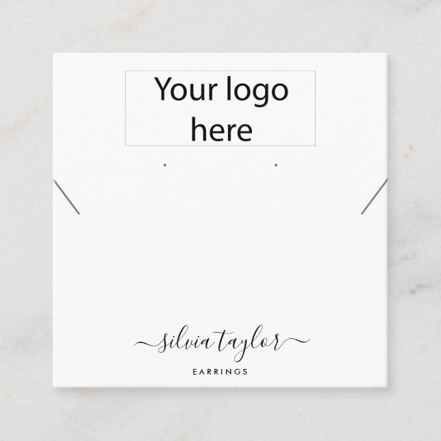 Ihre Logo-Schmuck-Kette Ohrring-Display-Karte Quadratische Visitenkarte (Vorderseite)