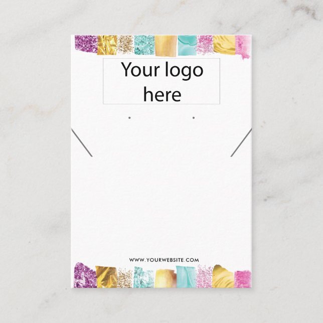 Ihre Logo-Schmuck-Kette Ohrring-Display-Karte Visitenkarte (Vorderseite)