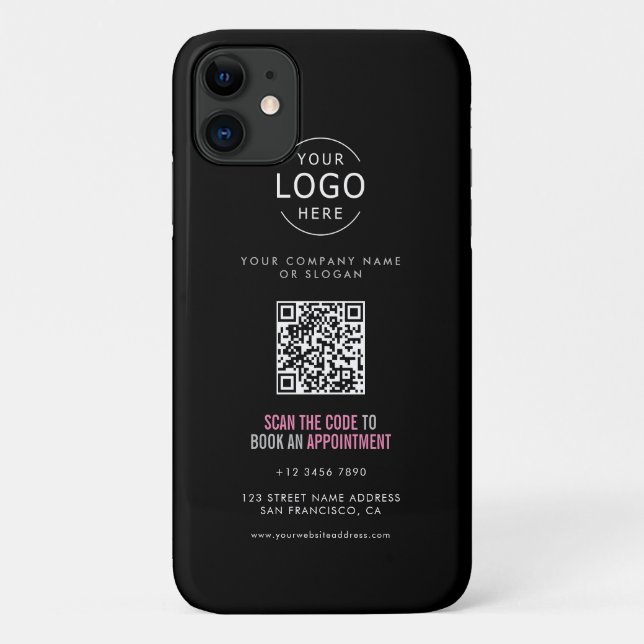 Ihre Logo-Visitenkarte mit QR-Code Case-Mate iPhone Hülle (Rückseite)