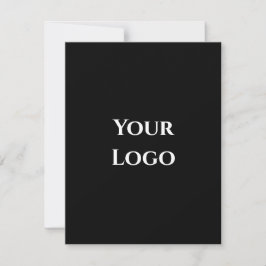 Ihre Logo-Vorlage schwarze, einfache Designkarte RSVP Karte