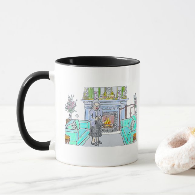 Ihre Majestät, Königin Elisabeth II. Tasse (Mit Donut)