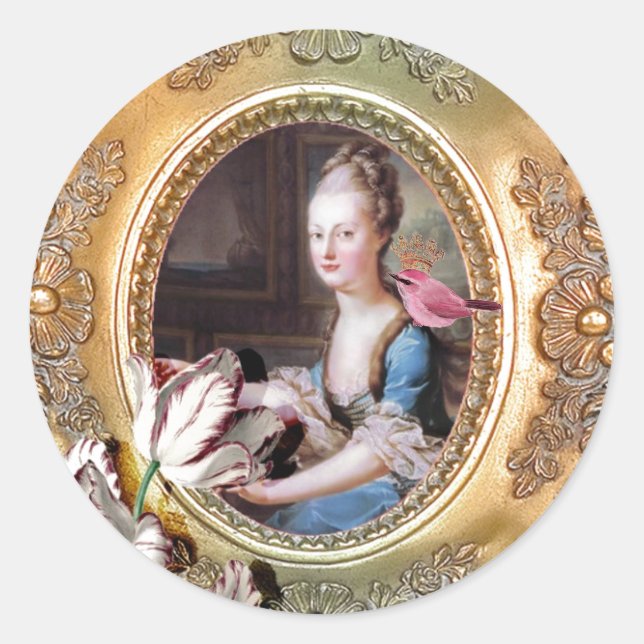 Ihre Majestät, Königin Marie Antoinette, Round Sie Runder Aufkleber (Vorderseite)