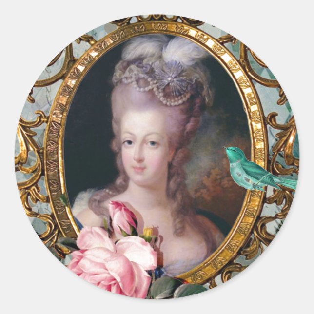 Ihre Majestät, Königin Marie Antoinette, rundes Runder Aufkleber (Vorderseite)