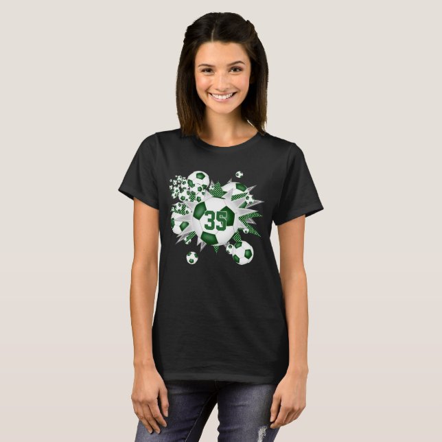 ihre Mannschaft Jersey Nummer Fußball Bälle Sterne T-Shirt (Vorne ganz)