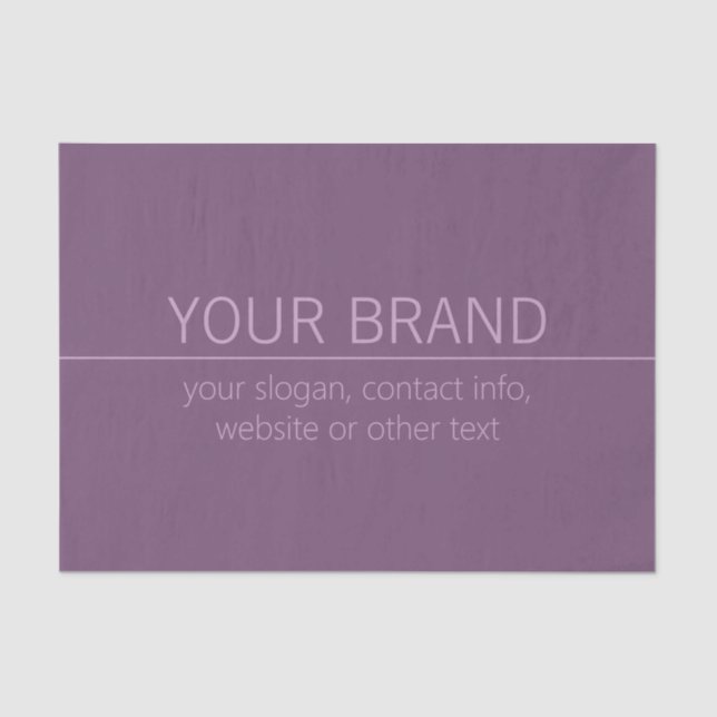 Ihre Marke oder Ihr Firmenname Moderne Lila Mauve Seidenpapier (Vorderseite)
