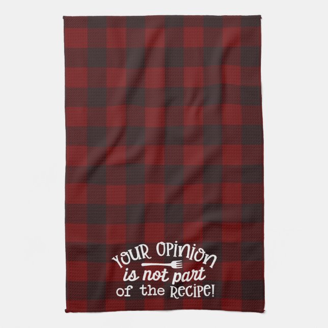 Ihre Meinung Rezept rot und schwarz Flannel Geschirrtuch (Vertikal)