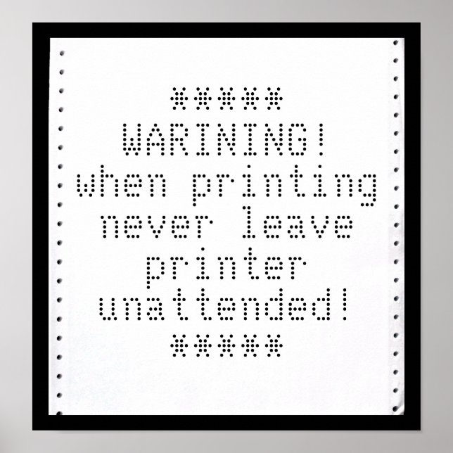 Ihre Meldung auf dem Retro-Computerpapier Poster (Vorne)