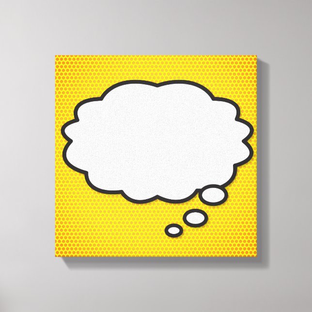 Ihre Meldung Think Buble Fun Retro Comic Buchen Po Leinwanddruck (Vorderseite)