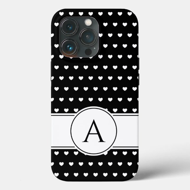 Ihre Monogramm stilvoll schwarz-weiß  Case-Mate iPhone Hülle (Rückseite)
