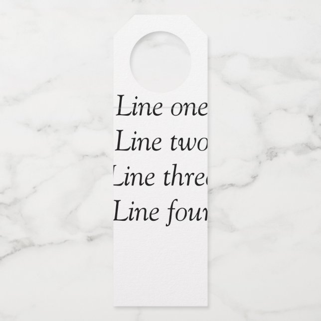 Ihre Nachricht hier fügt Textname Monogramm Bild q Flaschenanhänger (Vorderseite)