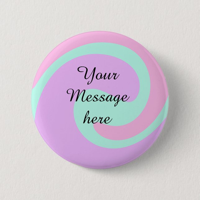 Ihre Nachricht hier Textname Monogramm rosa Pastel Button (Vorderseite)