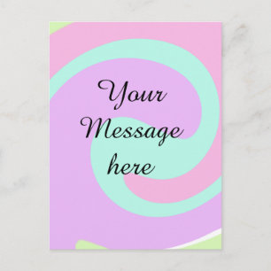Ihre Nachricht hier Textname Monogramm rosa Pastel Postkarte