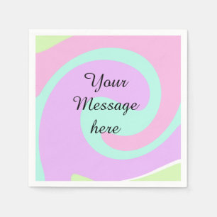 Ihre Nachricht hier Textname Monogramm rosa Pastel Serviette