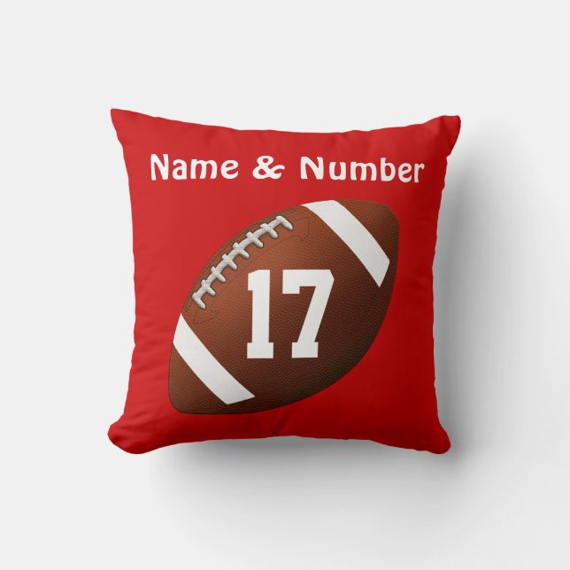 Ihre NAME & Jersey-NUMMER auf Fußball-Pillow Kissen (Vorderseite)