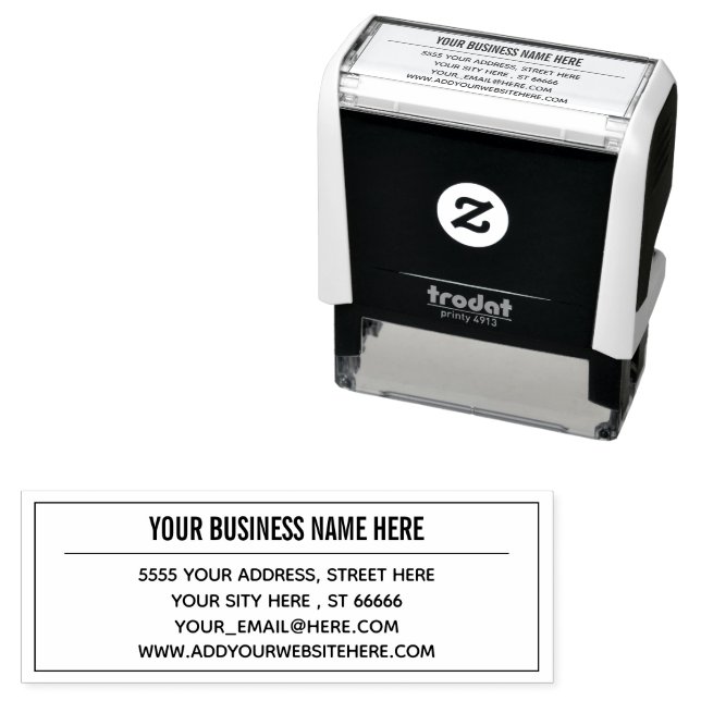 Ihre Name Website Info Adresse Briefmarke Permastempel (Beispiel)