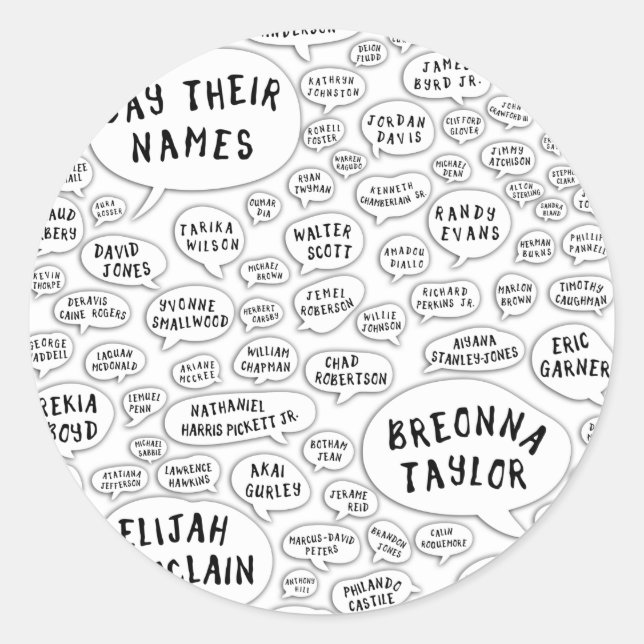 ihre Namen nennen Runder Aufkleber (Vorderseite)