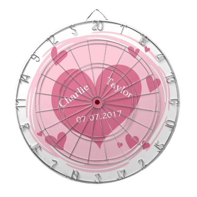 Ihre Namen u. Datum in einer Dartscheibe (vorne)