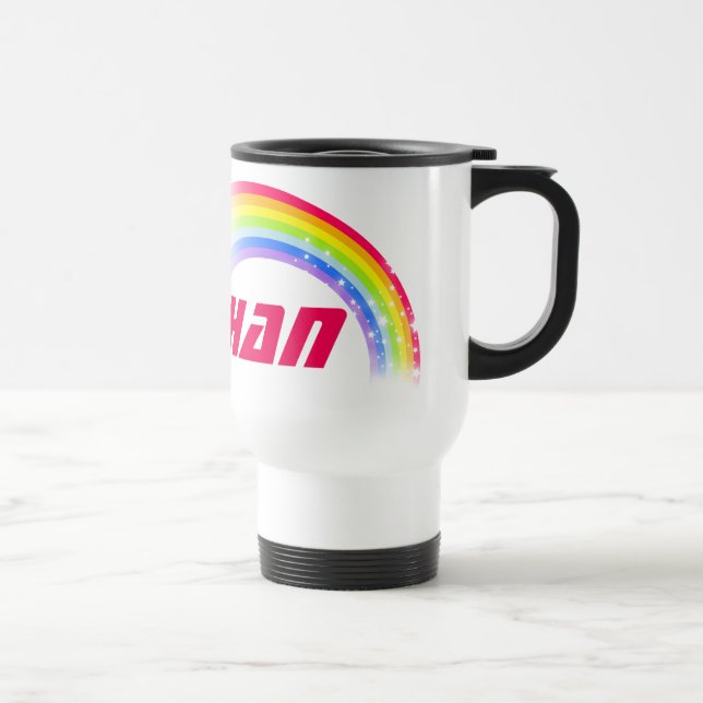 "Ihre Namens" Regenbogenreise/-kinder schlagen Reisebecher (Rechts)