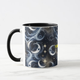 Ihre Namens-Tassen – Metallisch Silber Mondphase L Tasse
