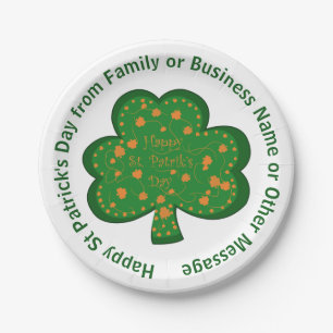 Ihre Namensmeldung St Patricks Day Green Kleeblatt Pappteller