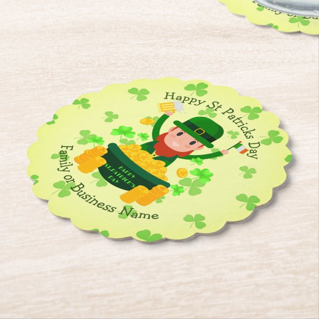 Ihre Namensmeldung St Patricks Day Leprechaun Gold Untersetzer (angewinkelt)