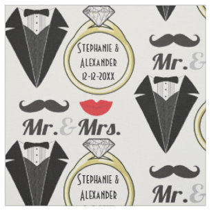 Ihre NamensSmokings-Hochzeit herr-Frau Lips Stoff