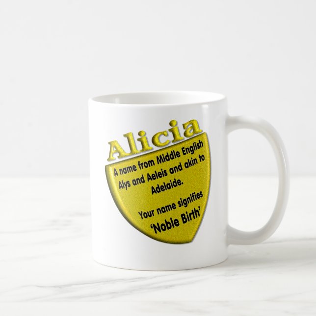 Ihre NamensTasse, Ursprung und Bedeutung: Alicia Kaffeetasse (Rechts)