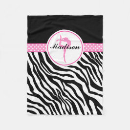 Ihre Namenszebra-Druck-Gymnastik mit rosa Details Fleecedecke