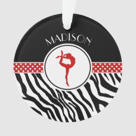Ihre Namenszebra-Druck-Gymnastik mit roten Details Ornament