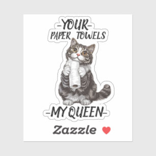 Ihre Papierhandtücher My Queen Niedlich Cat Aufkleber