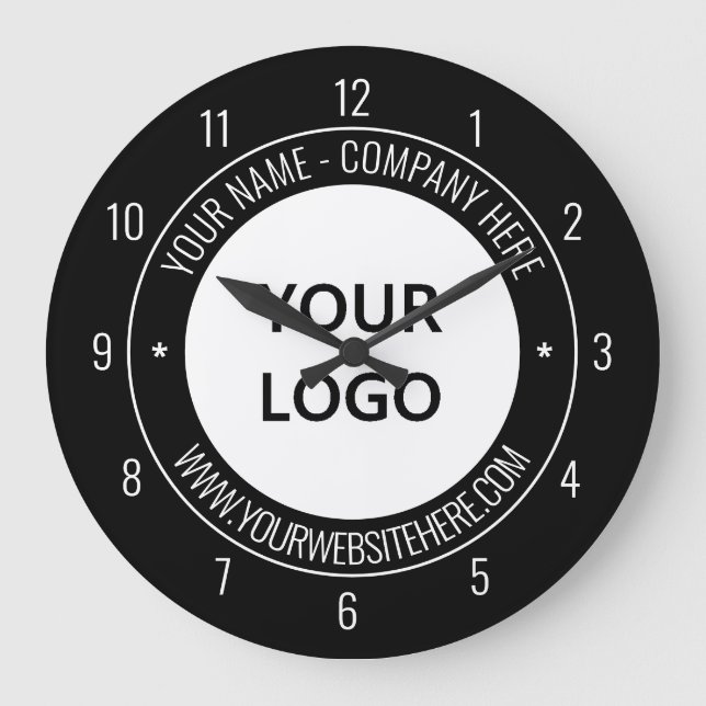 Ihre Personalisierte Farbe für den Logo-Namen Große Wanduhr (Vorderseite)