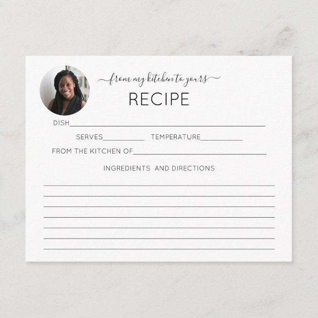 Ihre Personalisierte Rezept-Karte für Ihr Foto Begleitkarte (Vorderseite)