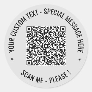 Ihre QR-Code-Aufkleber mit individuellem Text und Runder Aufkleber