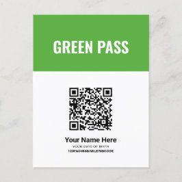 Ihre QR Code Green Vaccine Certificate Pass Card Postkarte