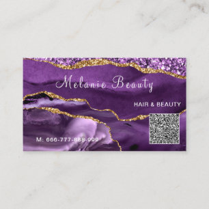 Ihre QR-Code-Info-Achat-Violett-Gold-Geschäftskart Visitenkarte