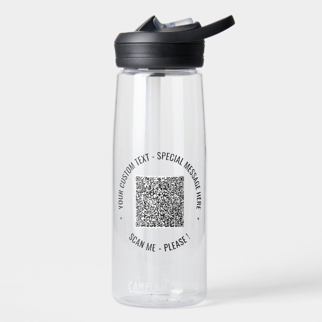 Ihre QR-Code-Prüfung Info Benutzerdefinierte Text- Trinkflasche (Links)