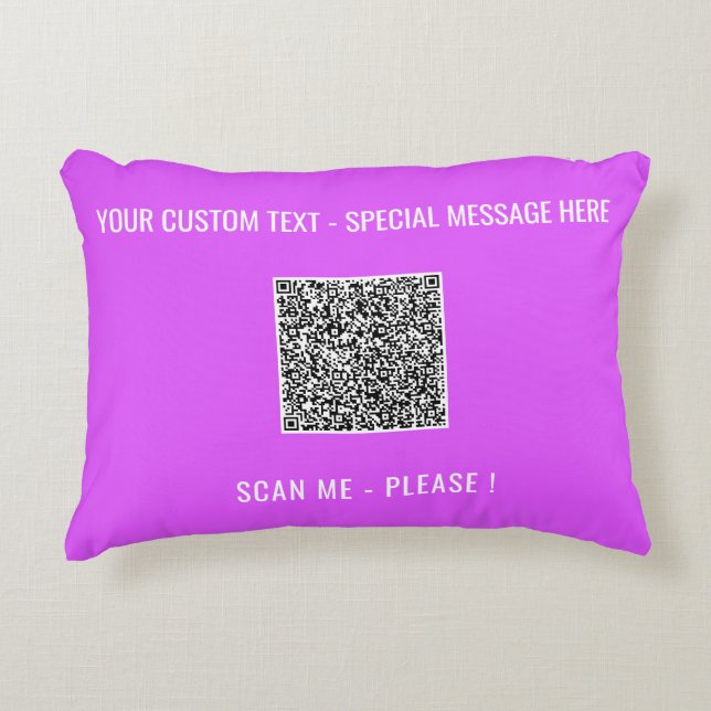 Ihre QR-Code-Scan-Info Benutzerdefinierter Textpil Dekokissen (Vorderseite)